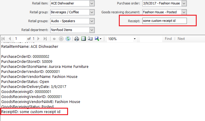 Report with custom parameter